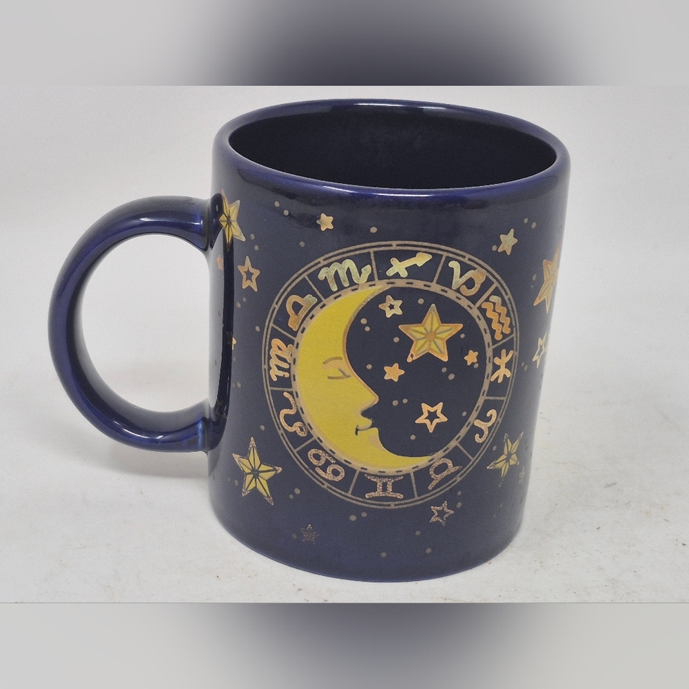 Vintage Blue and Gold Zodiac Mug